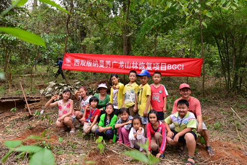 Replanting native species in a degraded Holy Hill at Manyangguang Village