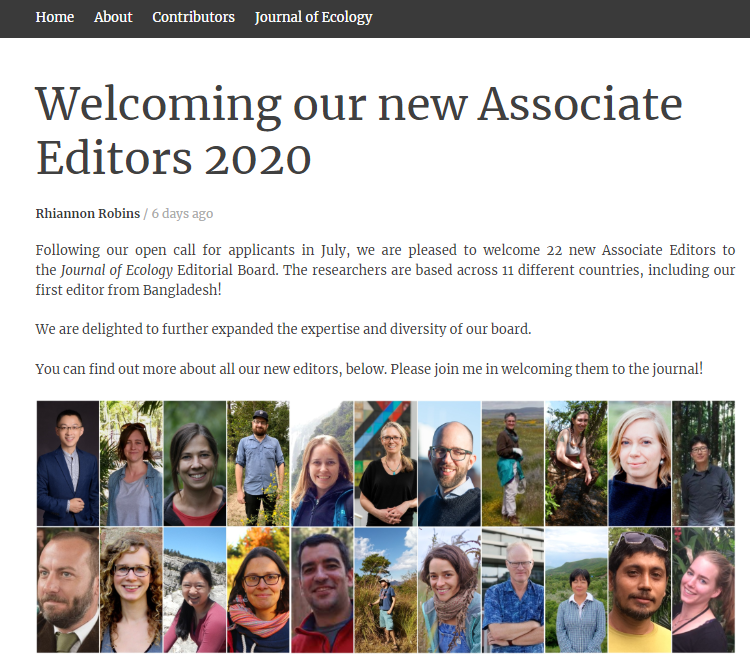 Prof. Kyle Tomlinson serves as a new associate editor of Journal of Ecology